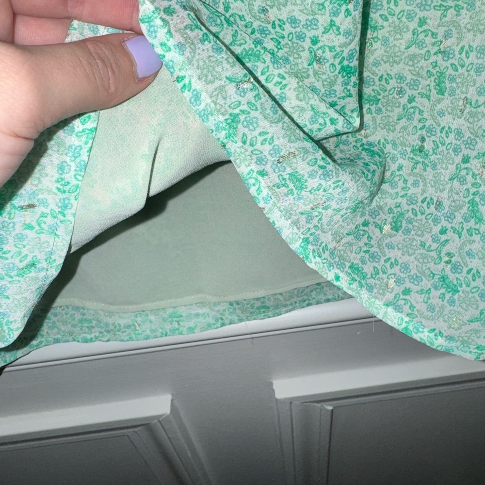 Joie Light Green Patterned Blouse - Picture 6 of 6